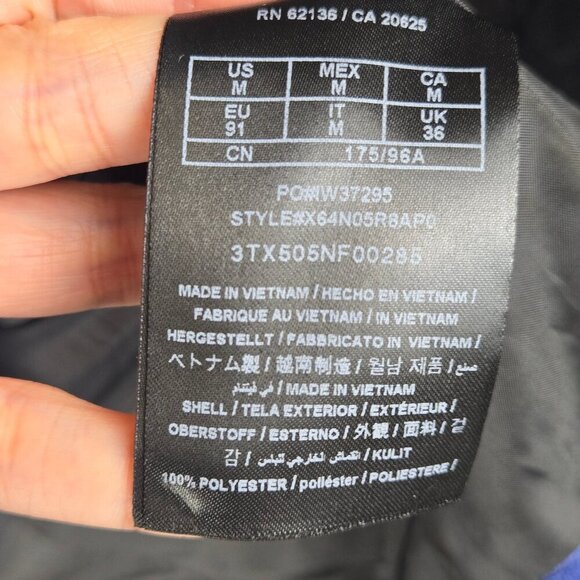 Guess Size Medium Blue Velvet Blazer 1 Button Front Black Satin Lapels 3 Pocket - Picture 12 of 15